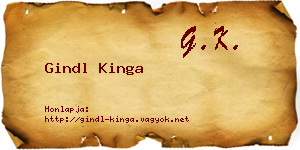 Gindl Kinga névjegykártya